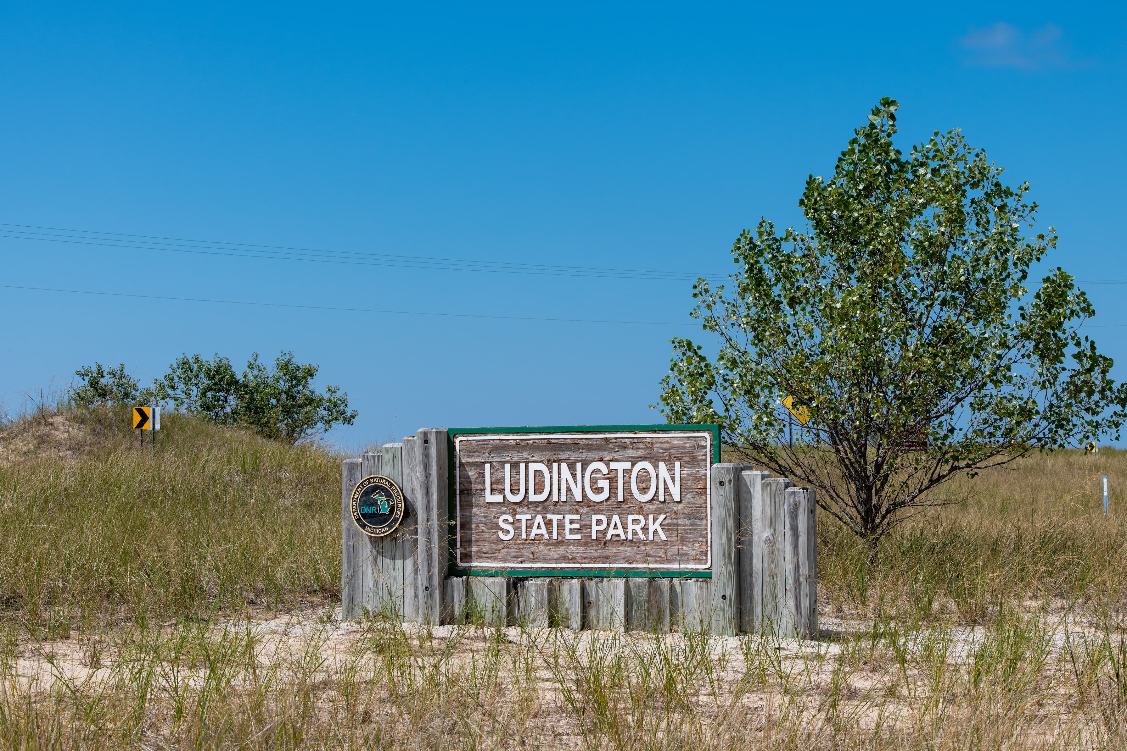 Ludington State Park entrance sign