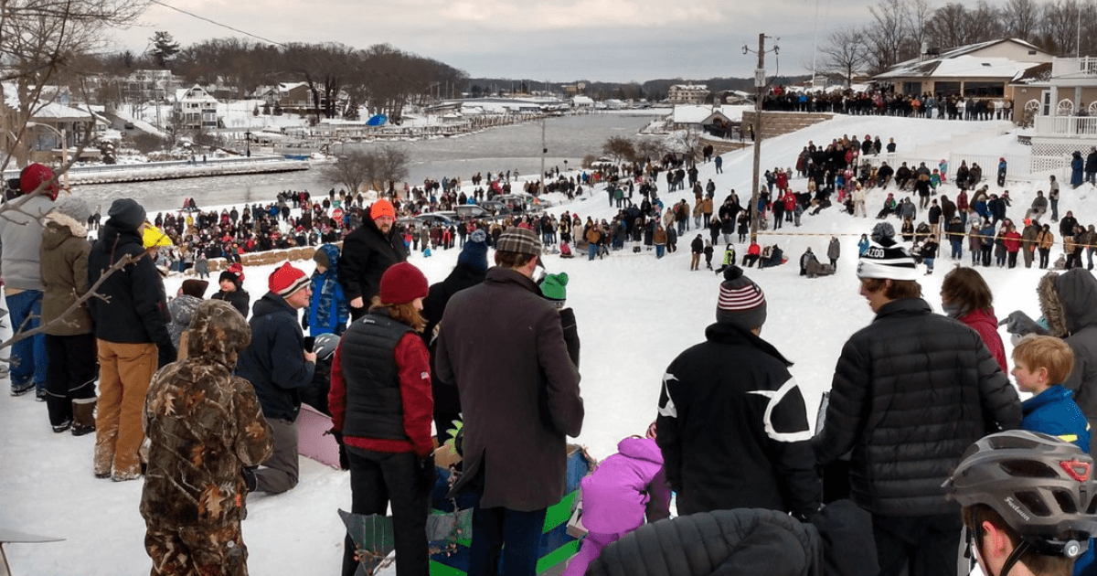 Ice Breaker Festival in South Haven with ice sculptures and winter activities along Lake Michigan