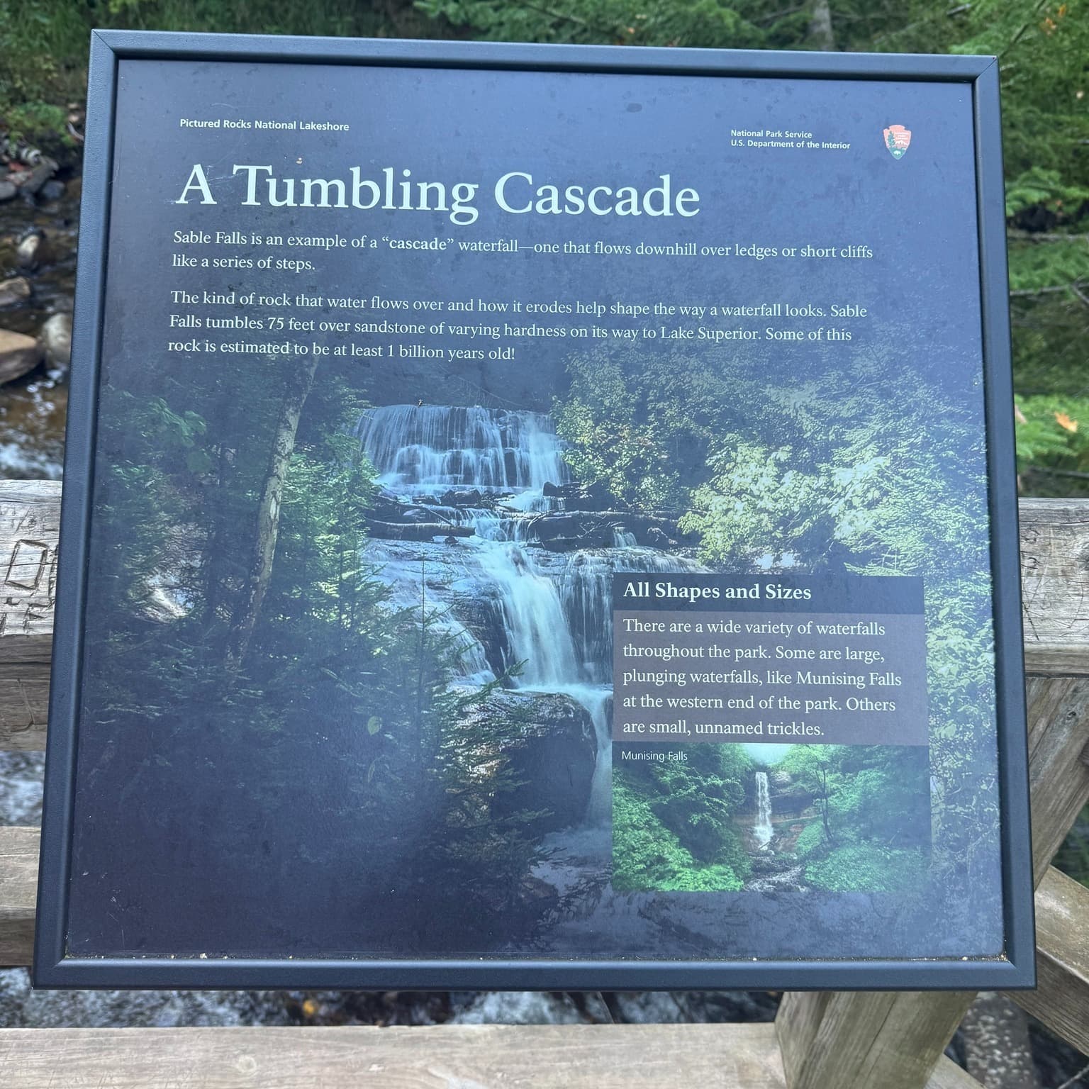 Sable Falls information sign