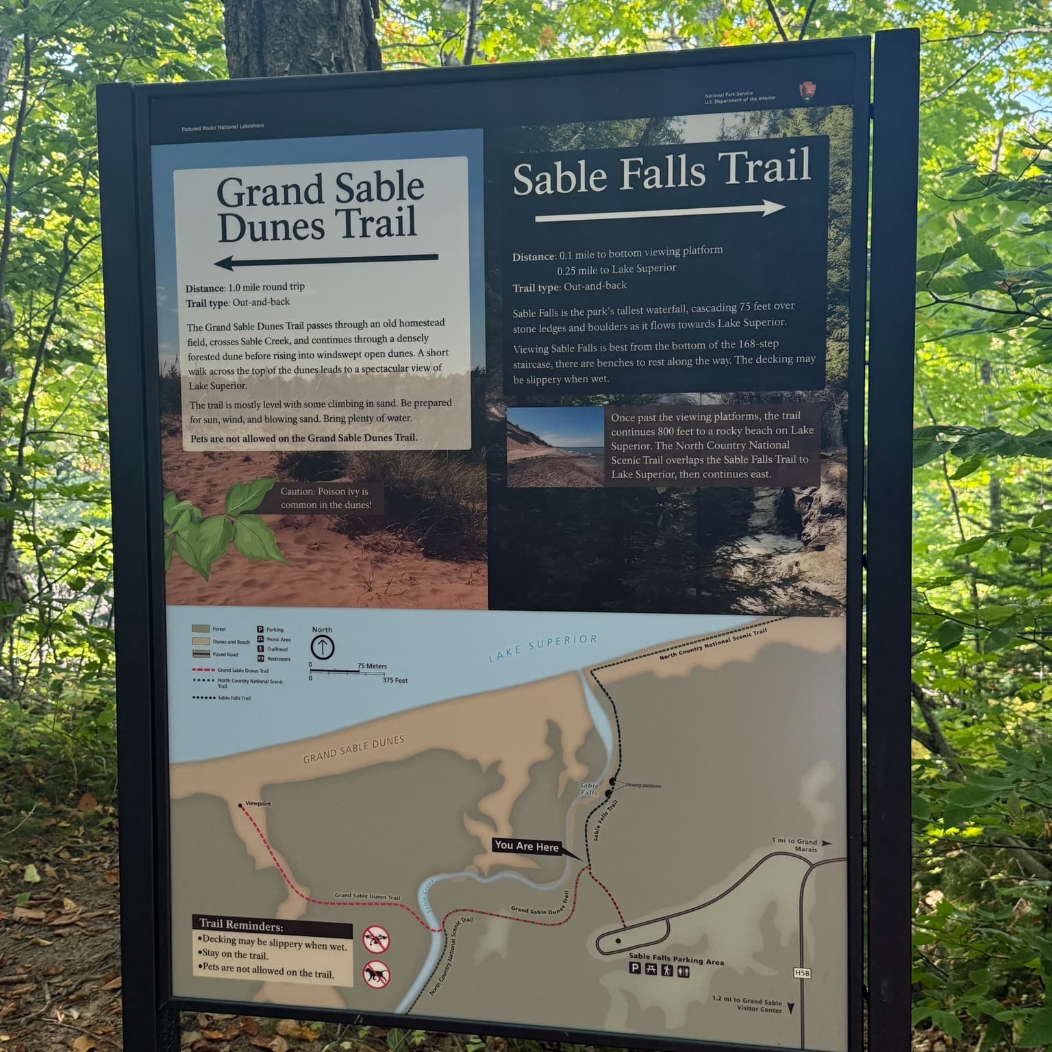 Sable Falls trail information